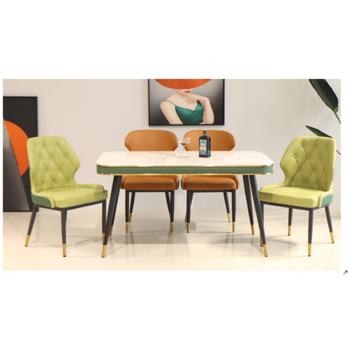 Combinación de mesa y silla de comedor de mármol moderno nórdico