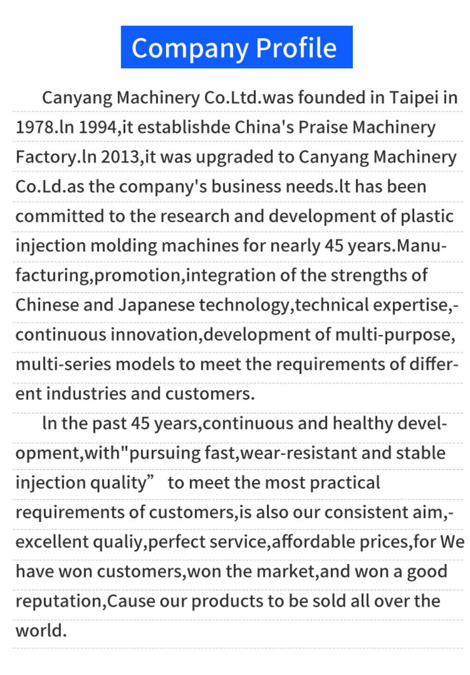 injection molding machine