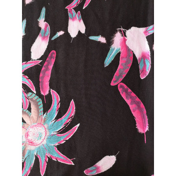Feather Design Rayon Twill 3024S Printing Woven Fabric