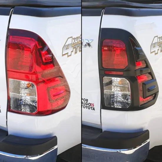 Matte Black ABS Rear Tail Light Cover Trim for Toyota Hilux Revo Rocco 2016-2019