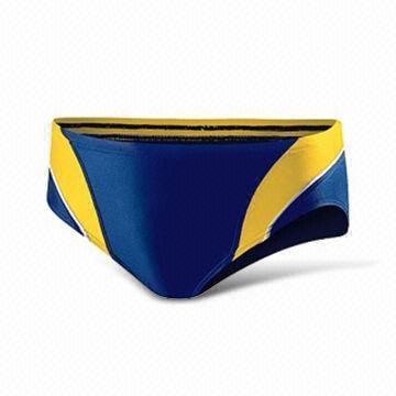 Men's Swimwear with Contrast at Two Sides, UV Cut and Comfortable Fitting, OEM/ODM Orders Welcomed