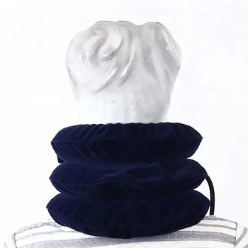 Inflatable cervical collar neck traction device brace