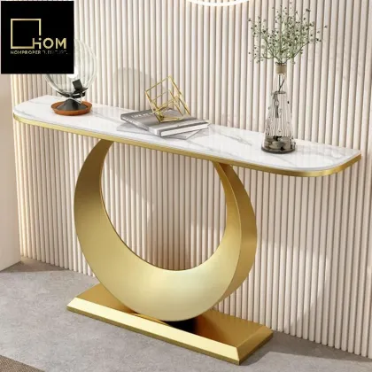 Italian Modern Wood Entrance Table with Wall Cabinet