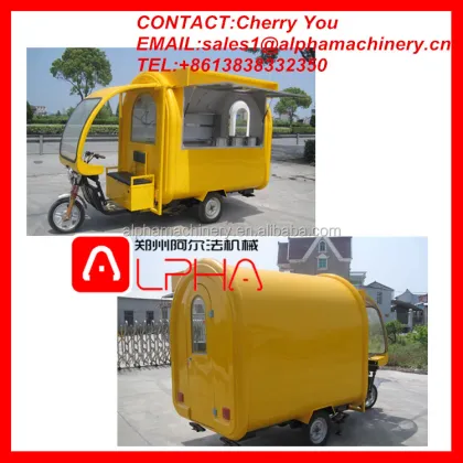 Mobile Pizza Food Cart with Refrigerator for Sale