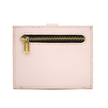 Cute Pink Pu Saffiano Leather Credit Card Holder