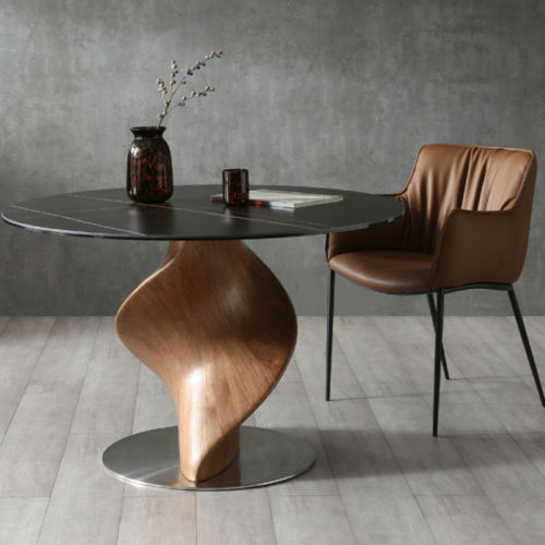 Round Sintered Stone Table Top Dining Table