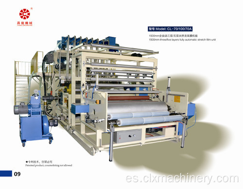 Cinco capas PE estiran de máquina de extrusión de película