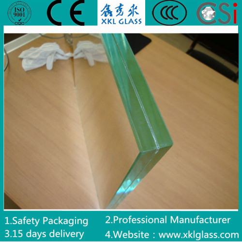 6.38-12.38mm High Quality Dry Laminated Glass with Polished Edge