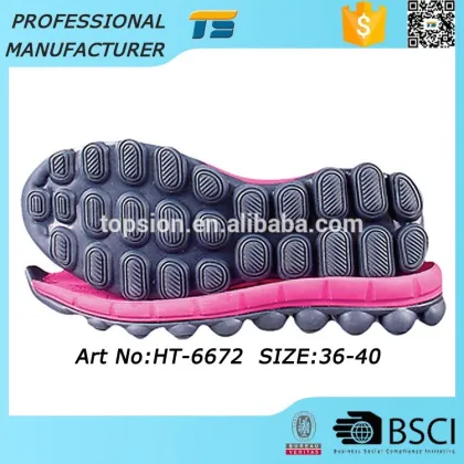 Non-Toxic Shoe Sole Factory Men Running Eva Rubber Replacement Soles In Shoes One Sole