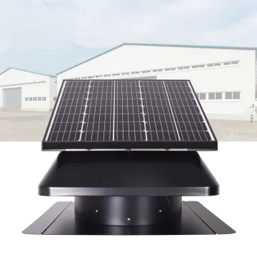 Solar-Powered Attic Ventilation Fan for Prefab House Garages with Battery Backup