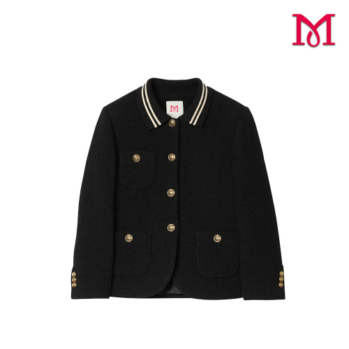 Abrigo estilo universitario negro moderno para mujer