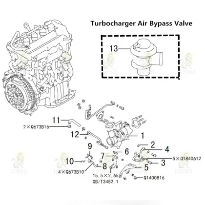 Car Pressure Relief Valve Intake Bypass Valve Exhaust Valve for Great Wall Haval H6 Tengyi C50 1118010A-EG01T