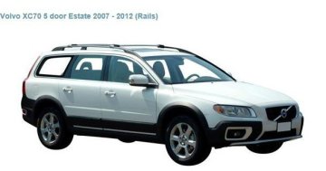 Barra a croce del tetto per auto whispbar per Volvo XC-70 5 porte Estate 2007-2012 (Rails)