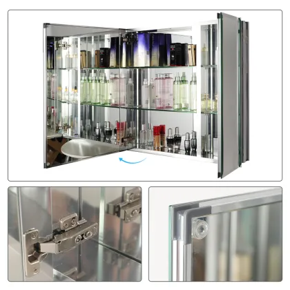 Modern Decorative Three door Bathroom Cabinet With Mirror