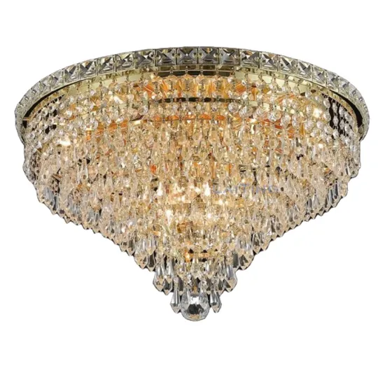 French Empire Crystal Fringe Chandelier Ceiling Lamp