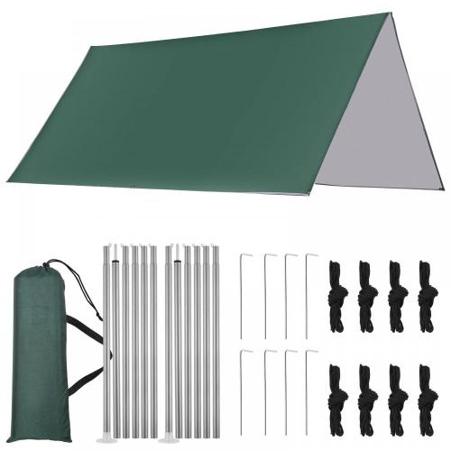 Tarp per amaca da campeggio leggero da 10x10 piedi con pali