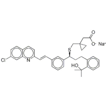 Nazwa: Kwas cyklopropanooctowy, 1 - [[[(1S) -1- [3 - [(1E) -2- (7-chloro-2-chinolinylo) etenylo] fenylo] -3- [2- (1-hydroksy-1 -metyloetylo) fenylo] propylo] tio] metylo] -, sól sodowa (1: 1) CAS 190078-45-6