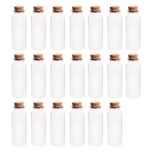 20pcs 30*80MM 40ML Glass Bottle Wishing Bottle Empty Sample Storage Jars With Cork Stoppers Glass Decor Jars - Transparent