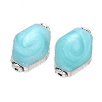 20*14mm Antique silver plated enemal Barrel bead designs