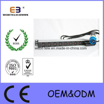 1u Industrial IEC PDU with 8 Outlet