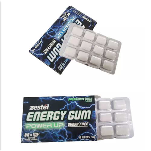 Gomme de caféine Gum en sucre à mastication de gomme puissante