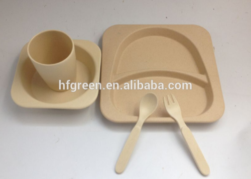 bamboo fibre kids tableware set