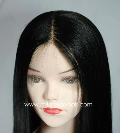 Top-quality Brazilian Human Hair Wig Human Virgin Hair Straight Black Natural Scalp Silk Base Top Full Lace Wig With Baby Hair