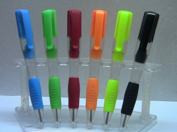 Renkli 2 in 1 plastik kalem bellek USB birden parlamak götürmek