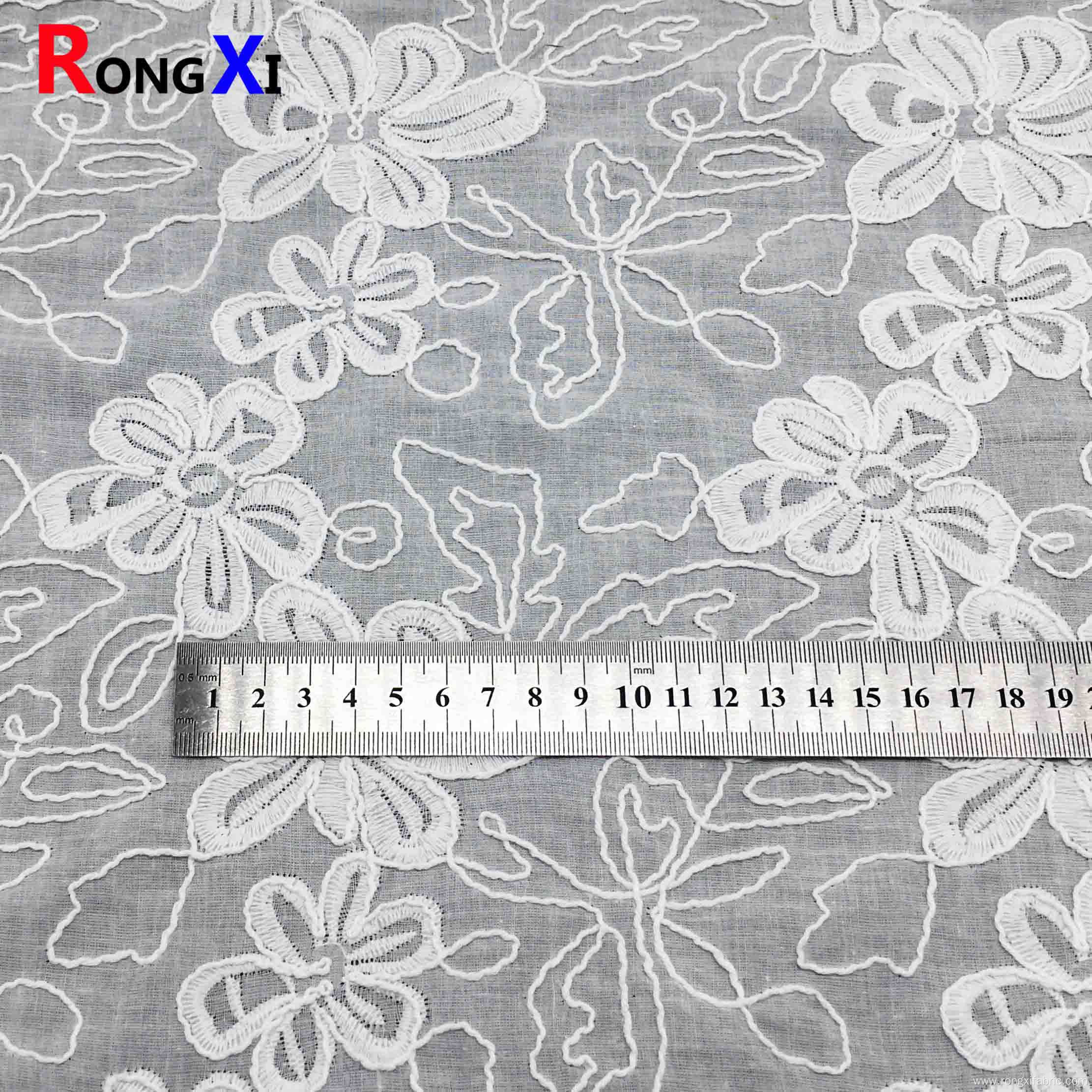 Cotton Eyelet Fabric with Backbone Line for Clothing