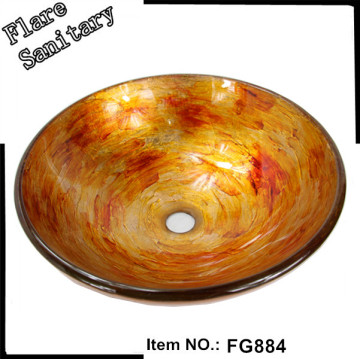 sanitary ware bathroom glass wash hand basin on sales