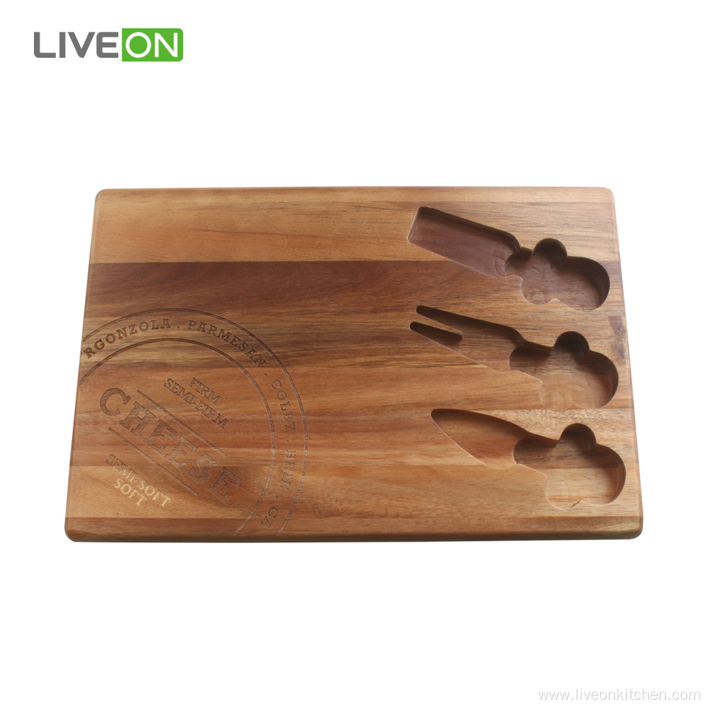 Cheese Cutting Cheese Board Set with Cutlery Set
