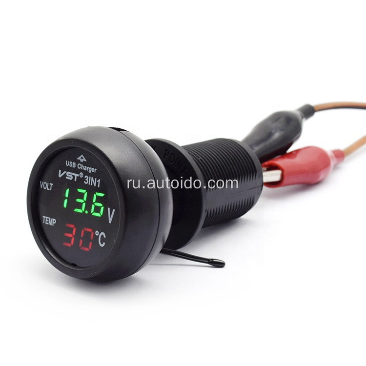 Digital Meter Monitor 3IN1 LED USB CAR Зарядное устройство