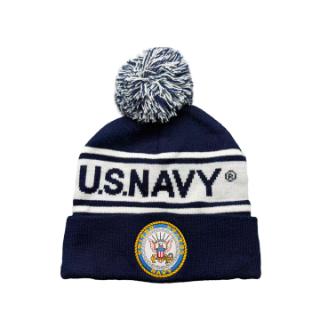 Topi Ski Rajut Marled Pom Pom Angkatan Laut Amerika Serikat