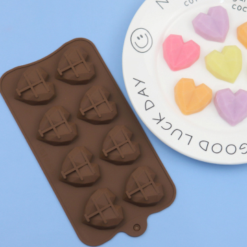 INTODIY 8 Cavity Diamond Love Silicone Molds for Chocolate, Glue, Decoration, Resin, and Candy - BPA Free