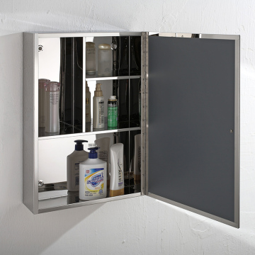 Modern Stainless Steel Bathroom Mirror Cabinet with Medicine Storage
