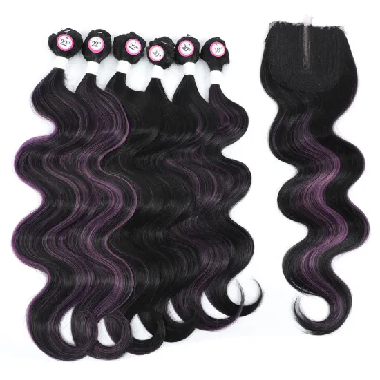 X-TRESS Factory Body Wave Full Head/Pack With Lace Front Closure Synthetic Hair Extension Women Heat Resistant Fiber Hair Bundle