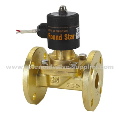 2way Ip54 Steam Hot Water Oil Flange Brass Magnetic Valve 