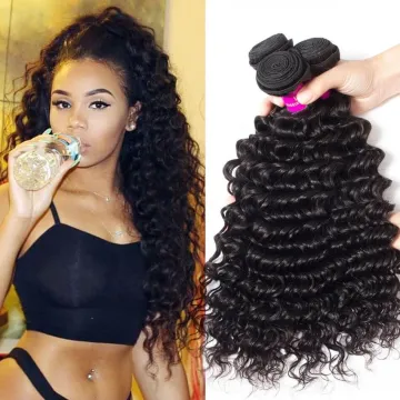 Deep Wave Raw Malaysian Hair Remy and Virgin Crochet Braids Exports Human Hair Weave Cuticle Aligned Virgin Curly Human Hair
