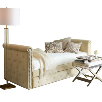 Modern Fabric Convertible Sofa Bed with Pull-Out Feature