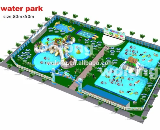 Popular competitive price inflatable water park with pool for sale