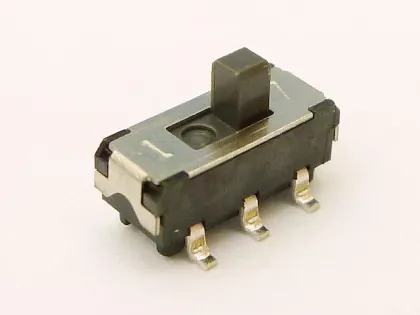 SSSS213202 Vertical 1-Pole 2-Position Reflow SMD Slide Switches - 2mm Travel, Cut Tape