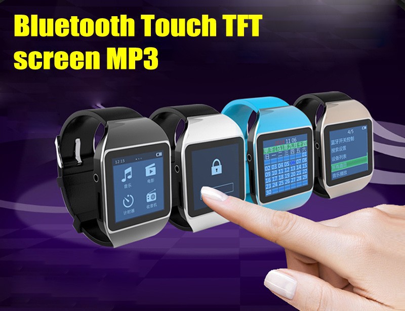 Touch Screen Portable MP3 Player 8GB Bluetooth Running Sports Music Player with FM Radio, can listen to music smart watch
