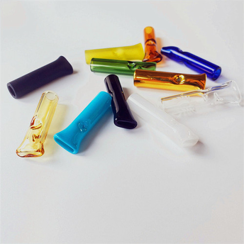 Rainbow Colors Flat glass tips for cigarette smoking