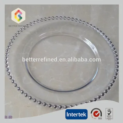 Hand Made Wedding Silver Belmont Beaded Charger Plates