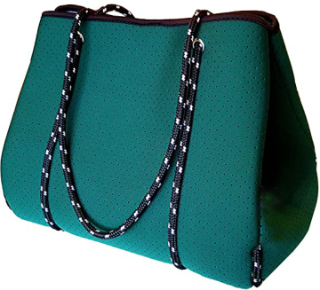 Neoprene Beach Tote Bag with Inner Zipper Pocket - Large Shoulder Bag for Women
