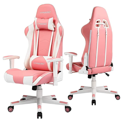 Kursi kantor game yang dapat disesuaikan dengan gaya modern dengan headrest