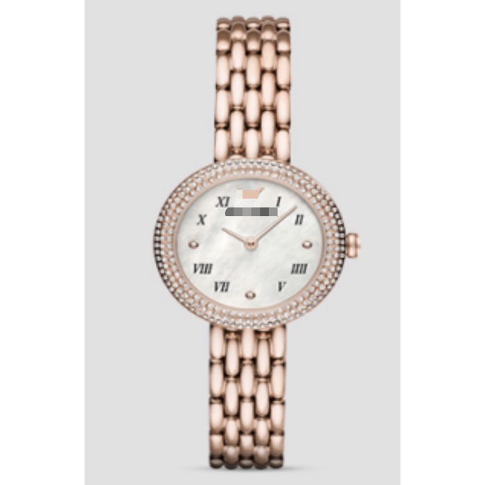 Reloj de cuarzo para mujer de acero inoxidable y oro rosa delgado de 30mm con bisel de cristal completo esfera de nácar Natural Número romano Vintage Me