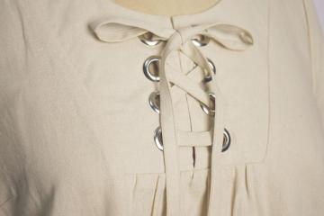 Women's linen casual top with metal eyelet