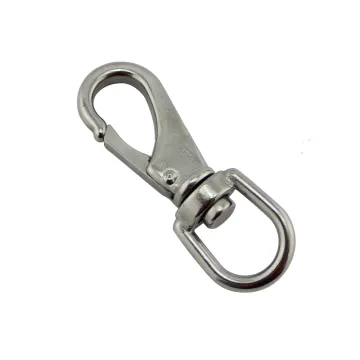 High Strength Stainless steel Single Ending Round Swivel Eye Bolt Snap Hook Clip for Scuba Diving Camping