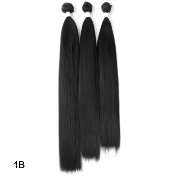 Wholesale Black Blonde Ombre Long Straight Hair Bundles Weft Weave Synthetic Hair Bundles Extension Hair Weaves For Women Daily